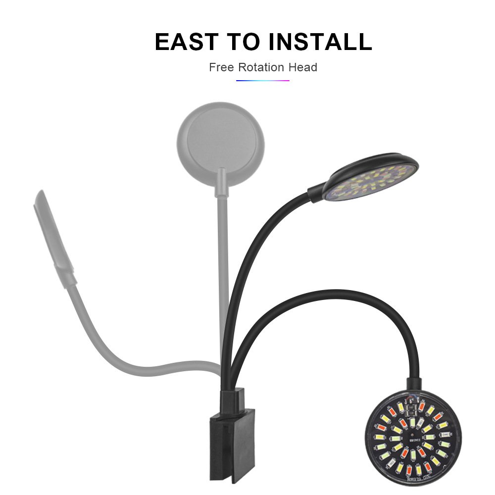 USB Aquarium Lamp 6W\7W Adjustable Brightness Mini Clip On Fish Tank Decoration Light Full Spectrum Phytolamp Water Grass Lights