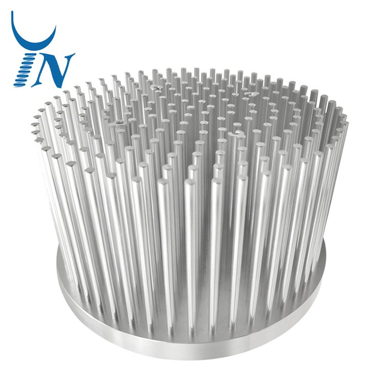 Custom Cooling Fin Aluminum Cold Forged Pin Heat Sink Round Shape Radiator Stamping Cold Forged Heat Sink for Miner's Light