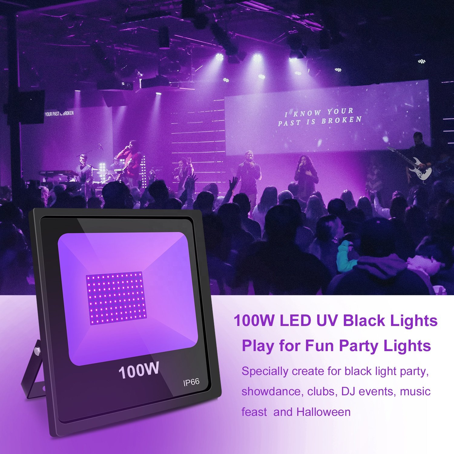 Led Blacklight Stock in US 50 W 80w 100w 150w disco Dj party night lamp stage club uv lights led black light for party