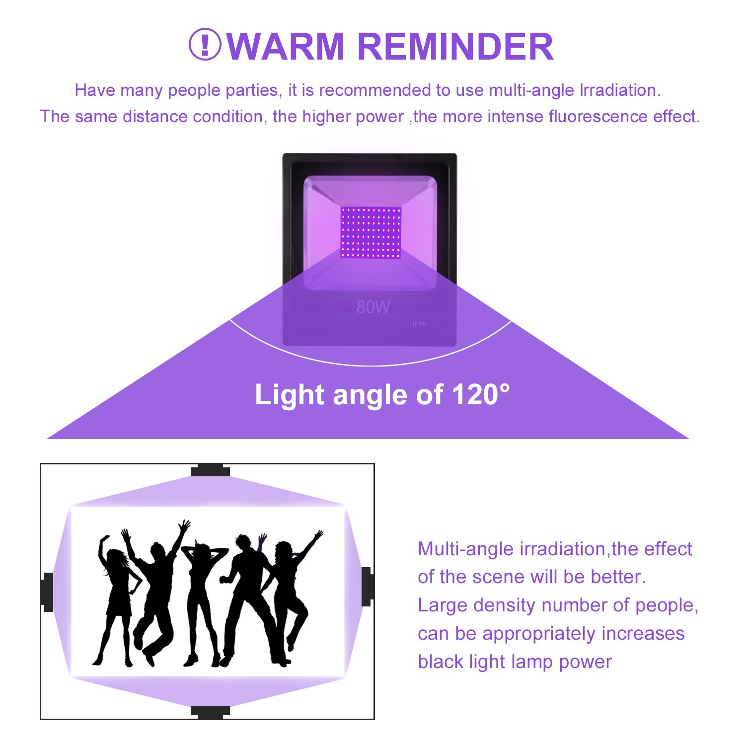 Led Blacklight Stock in US 50 W 80w 100w 150w disco Dj party night lamp stage club uv lights led black light for party