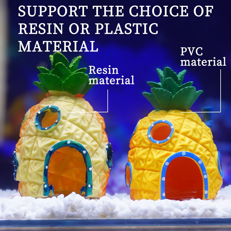 Hot Sale Customized Fish Hide Player Shrimp Nest Fish Tank Aquarium PVC For Home Decoration Aquarium Decoration Pineapple House
