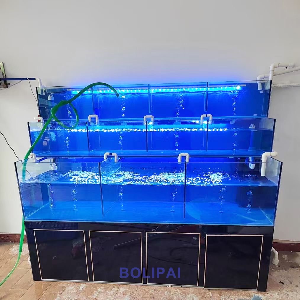 Modern Multiple layers aluminum display ultra clear aquarium fish tank