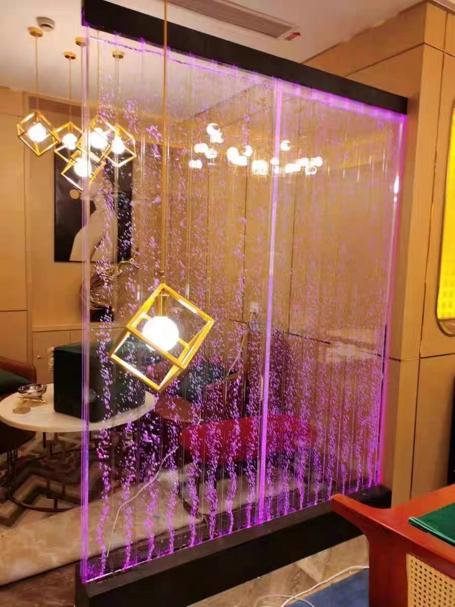 New design wall mounted water dance bubble wall decorative lighting indoor artificial waterfall fountain
