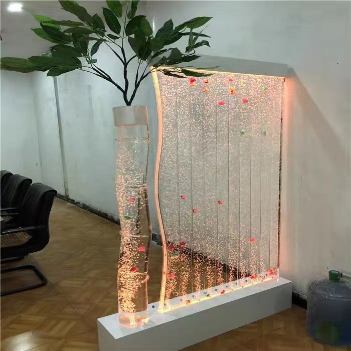 New design wall mounted water dance bubble wall decorative lighting indoor artificial waterfall fountain