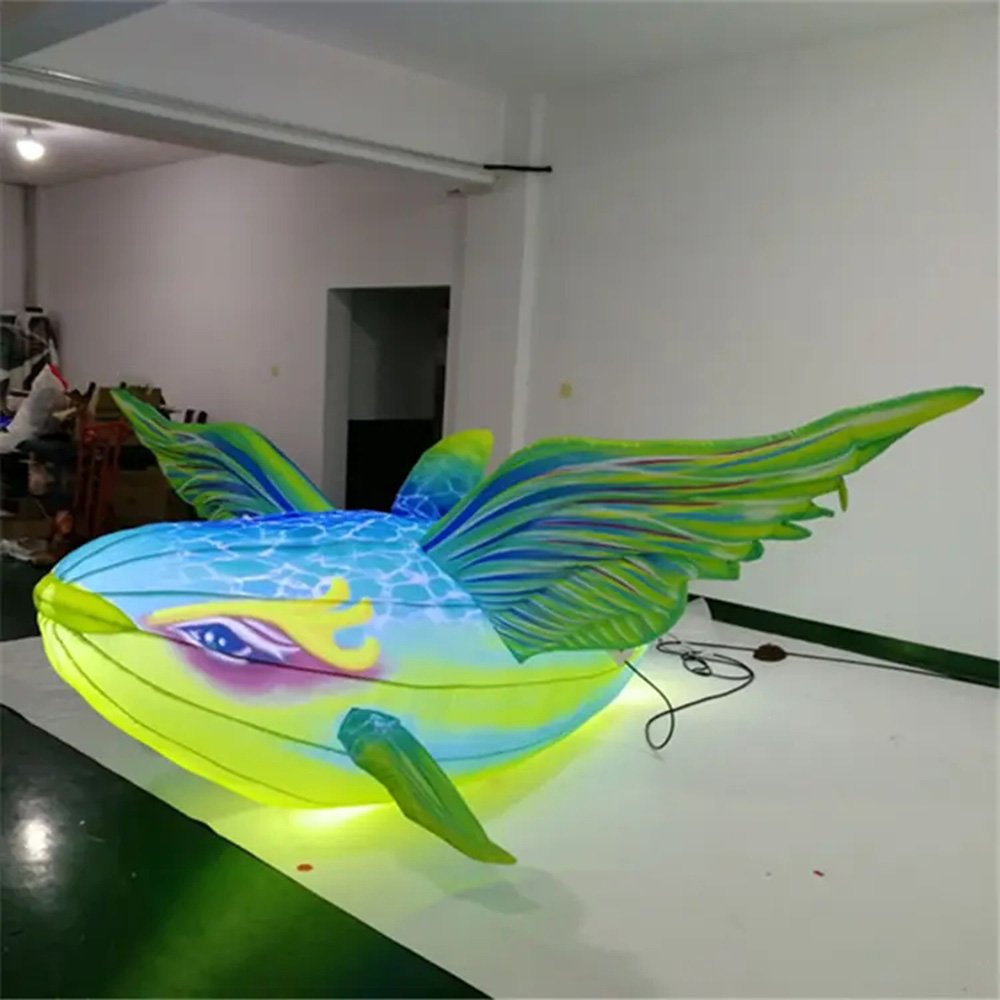 Customize Aquarium large fish advertising model 10ft long inflatable fish light for display