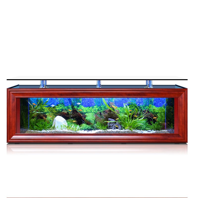 Customized large transparent cube with led lighting TV stand table display fish tank aquarium