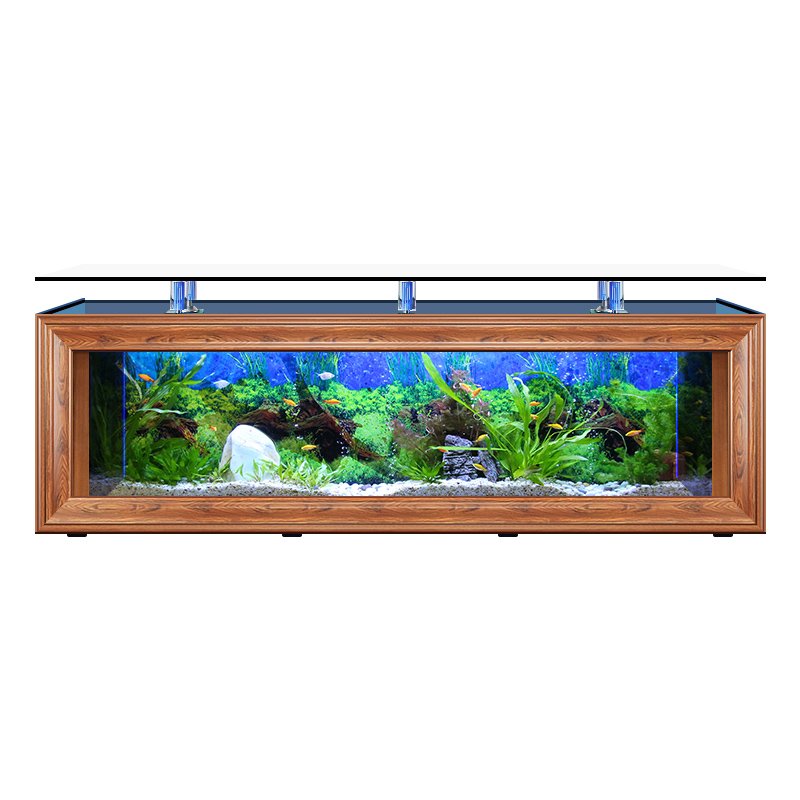 Customized large transparent cube with led lighting TV stand table display fish tank aquarium