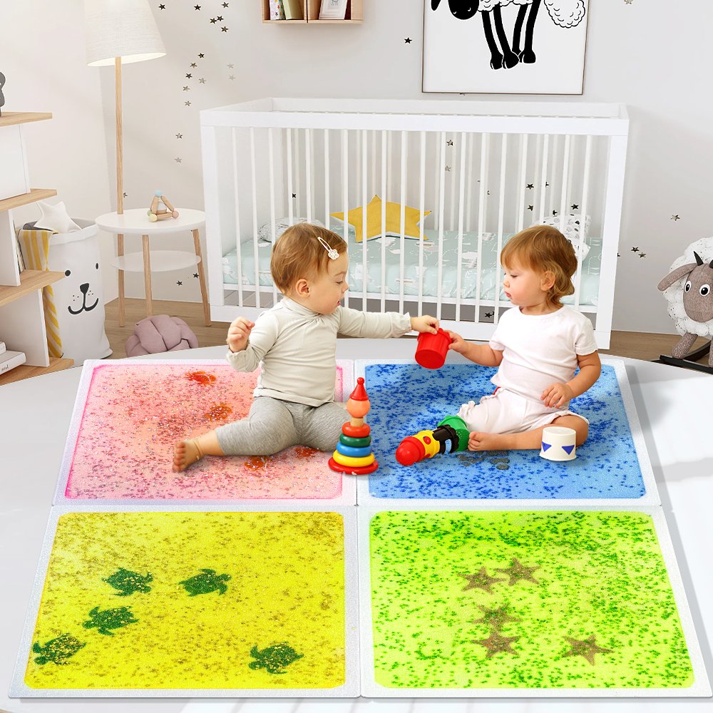 TikTok trending Sensory Liquid Tiles UV reflective Aquarium design Sensory Liquid Tiles for autism fidget Sensory Liquid Tiles