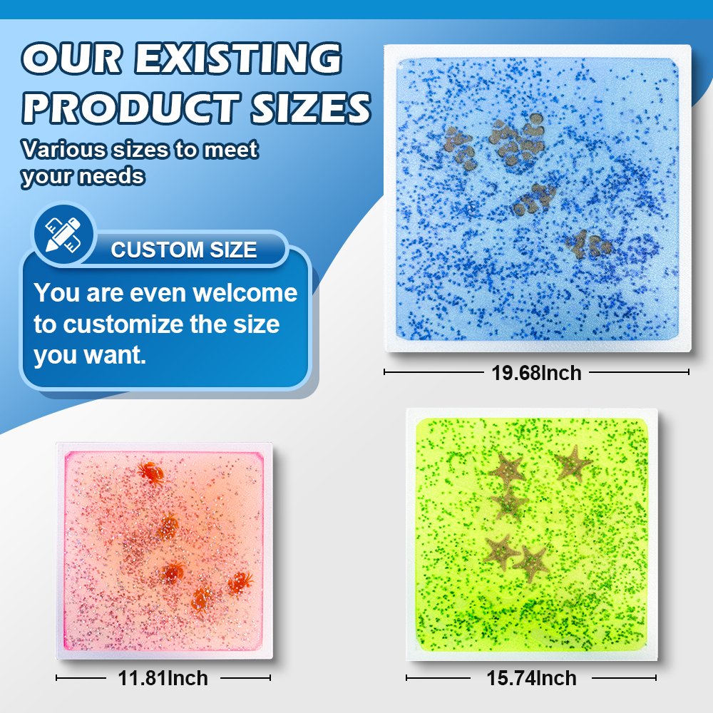 TikTok trending Sensory Liquid Tiles UV reflective Aquarium design Sensory Liquid Tiles for autism fidget Sensory Liquid Tiles