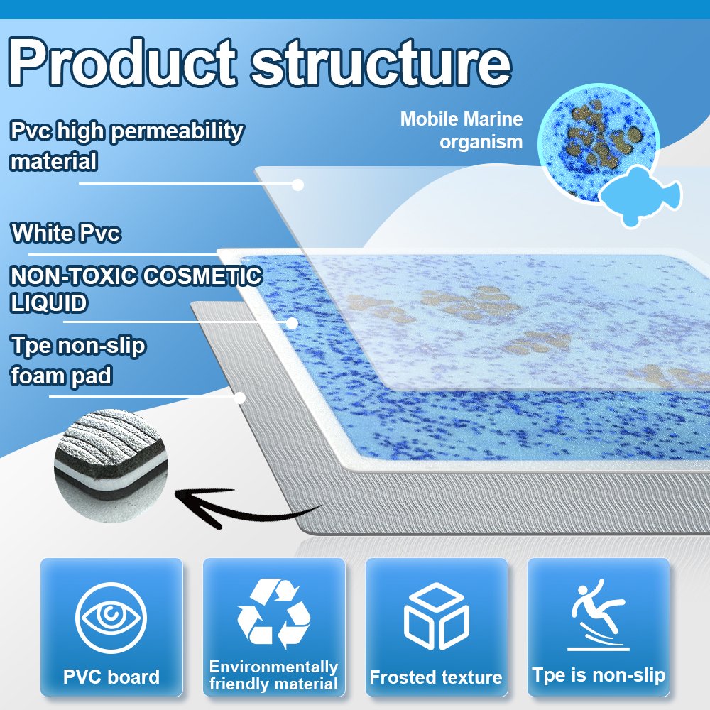 TikTok trending Sensory Liquid Tiles UV reflective Aquarium design Sensory Liquid Tiles for autism fidget Sensory Liquid Tiles