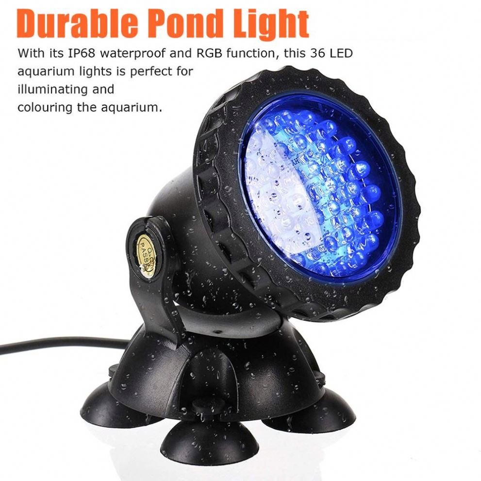 36 LED RGB Submersible Pond Spotlight Remote Control Garden Landscape Lawn Light Outdoor Underwater Fountain Pool Aquarium Lamp