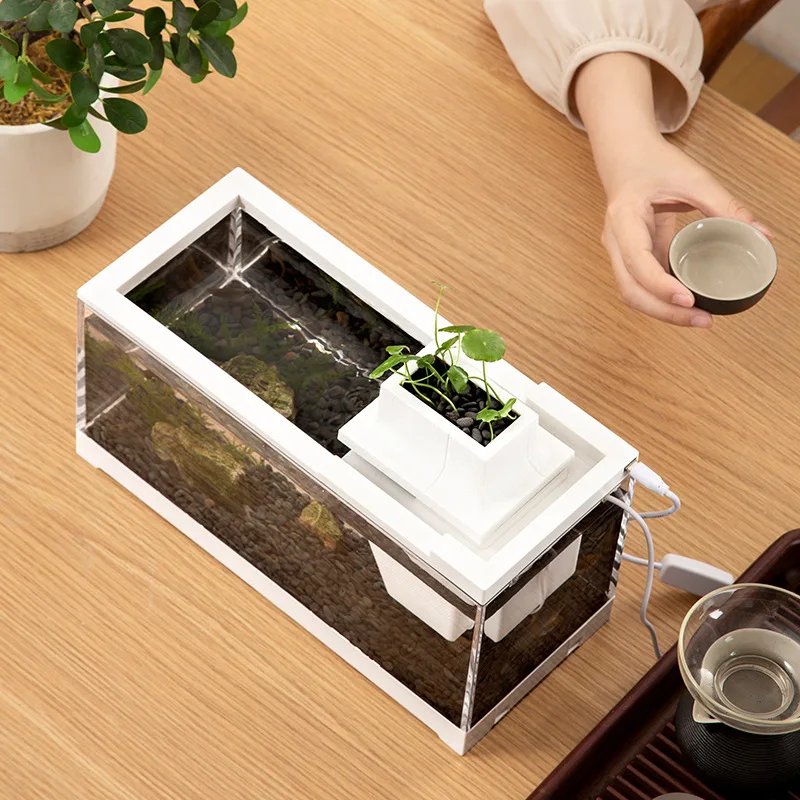 Guppy Tropical Fish Tank Filter Mute Heating Feeding Small Desktop Fish Tank Lantern Fish Shrimp Household Aquarium