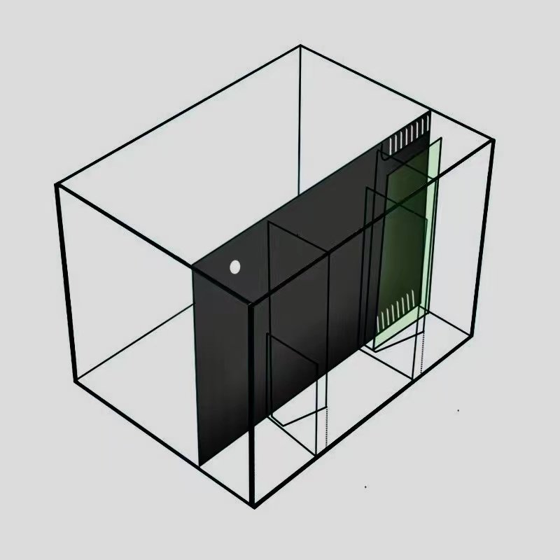 30cm Ultra-white glass 5mm back filter fish tank fishtank aquarium filter right angle glass aquarium fish tank