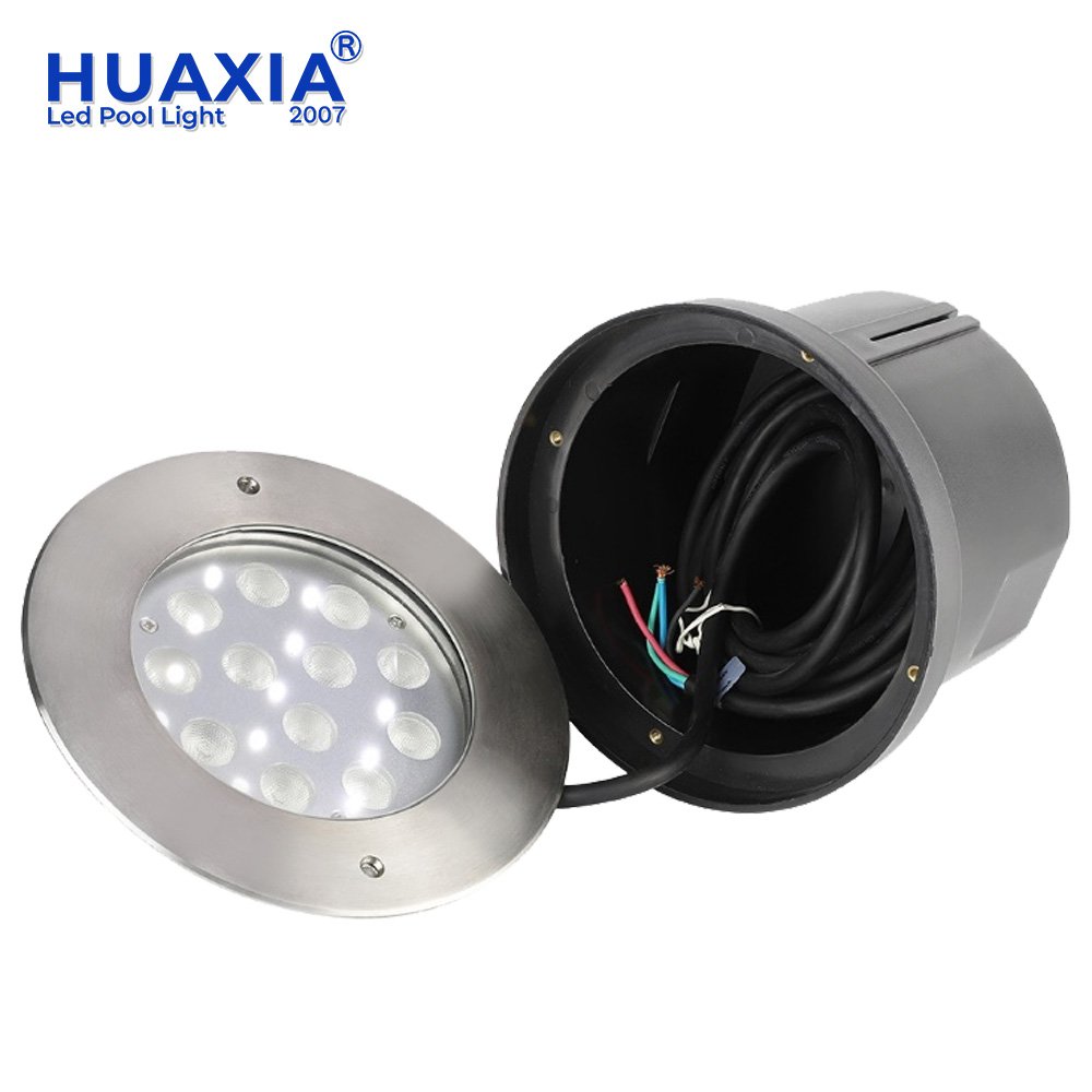 24W RGB LED Pool Light IP68 Waterproof 316SS Recessed Underwater RGBW DMX Controller Stainless Steel 12V lamp Inground