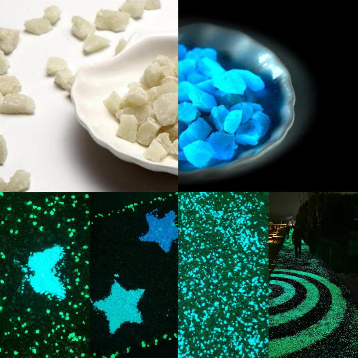 Junting Decorative Photoluminescent Gravels Glowing Tiles Boards Luminescent Garden Paving Stones Luminous Pebbles