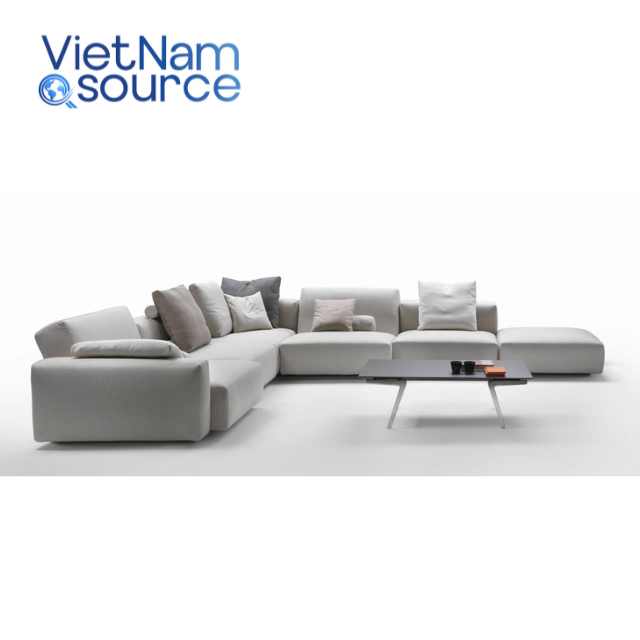 Modern Lario Sofa by Flexform. Stylish Living Room Model. Minimalist Design - Velvet Fabric. Savings for Large Orders.