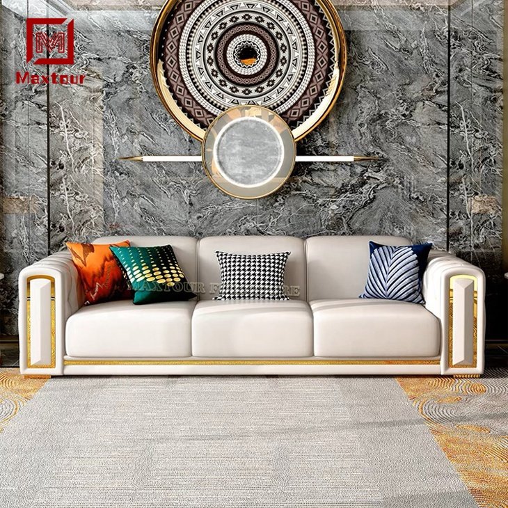 Home European Luxury Leather Living Room Sofas 1+2+3 Seater Sectional Sofa Set Living Room Furniture