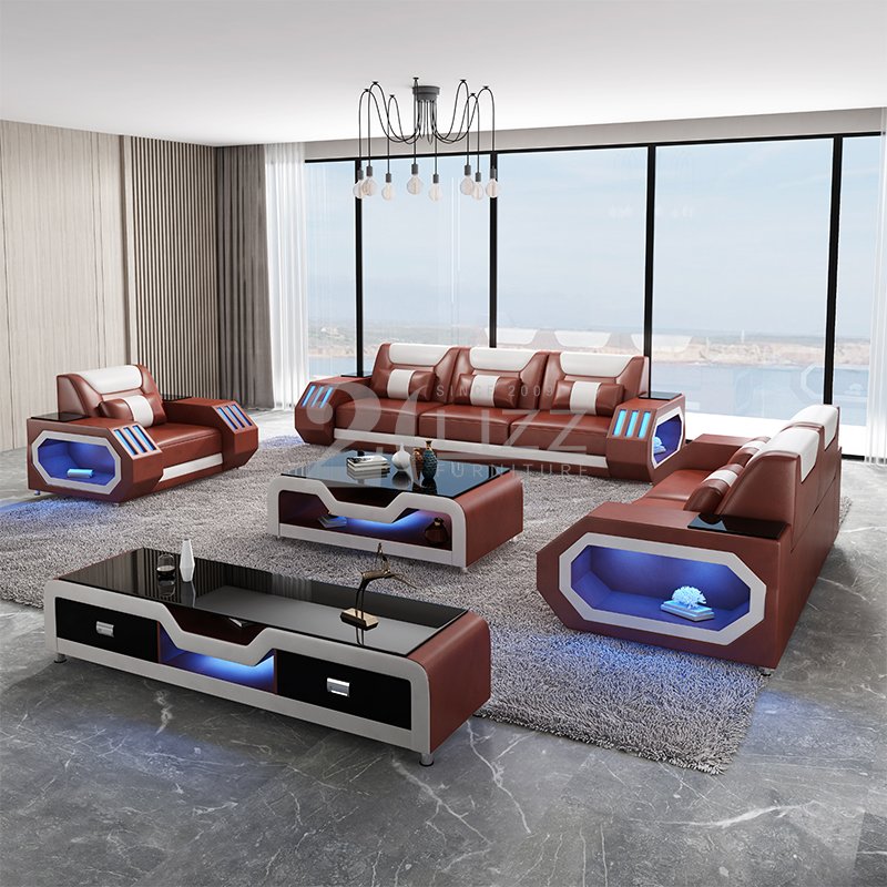Factory Supplier Latest Design Lounge Suites Best Black Led Furniture Living Room Sofa