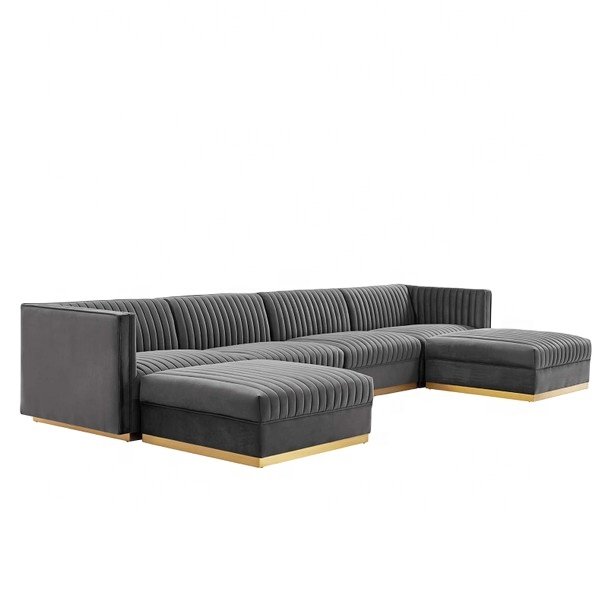 Modern New Designer Sofa Velvet Sectional Sofa Customized Size Living Room Sofa for Home Villa Hotel