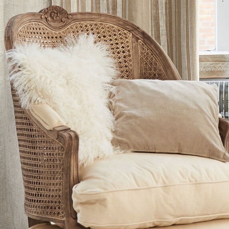Factory direct sales French style solid wood oak rattan single sofa chair Living room Coffee shop Clothing shop Leisure chair