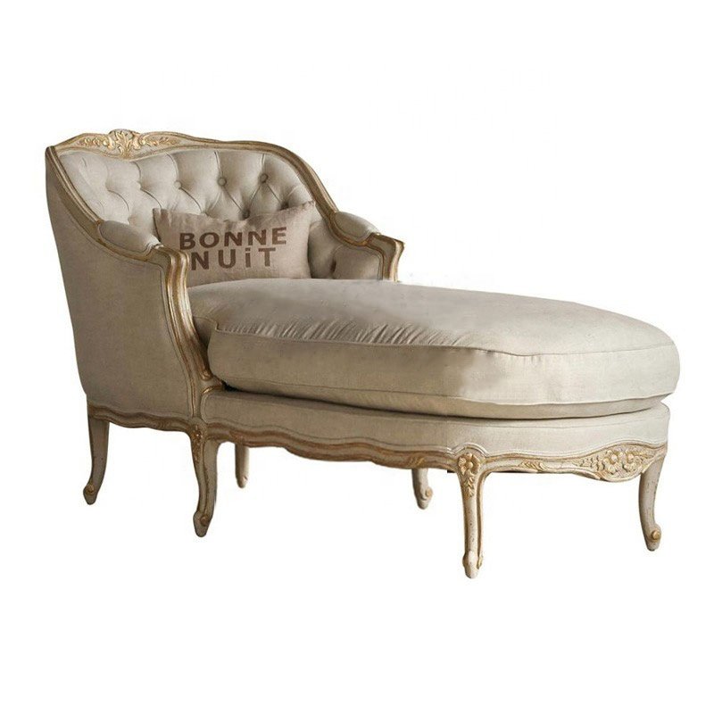 Hot selling solid wood leisure French antique couch living room sofa furniture chaise sofa indoor