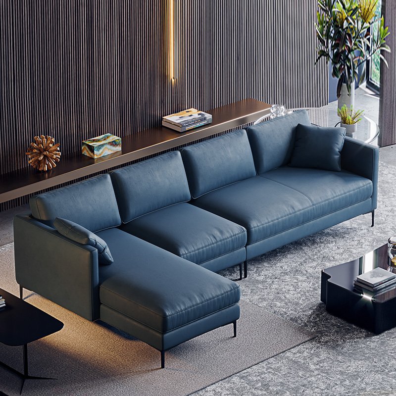 L-shaped L Shape Lshape Shaped Sofa Couch Furniture 2023 Newest New Designs Small Italian Luxury Modern Corner Sectional Leather
