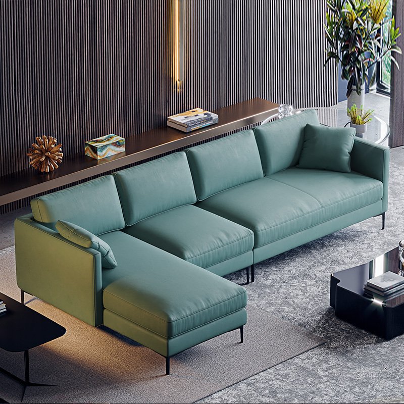 L-shaped L Shape Lshape Shaped Sofa Couch Furniture 2023 Newest New Designs Small Italian Luxury Modern Corner Sectional Leather