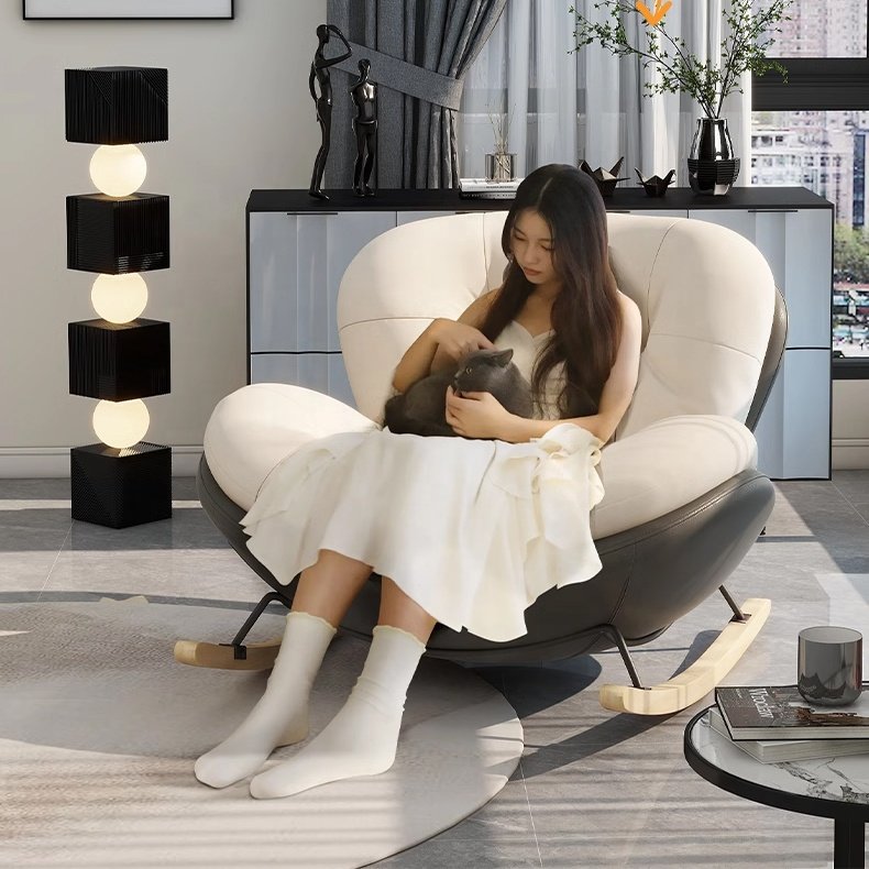 Luxury Sofas Rocking Egg Nordic Single Lounge Chair Velvet Leather Sectional Modern Couch Home Living Room Sofas Set Furniture