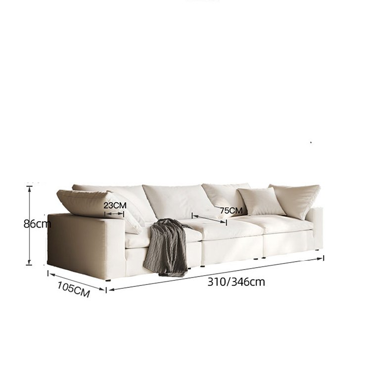 Scandinavian wabi-sabi style ultra-wide sitting depth latex down light luxury style modern simple soft sofa living room