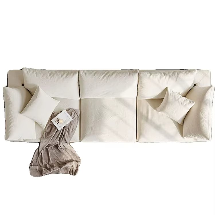 Scandinavian wabi-sabi style ultra-wide sitting depth latex down light luxury style modern simple soft sofa living room