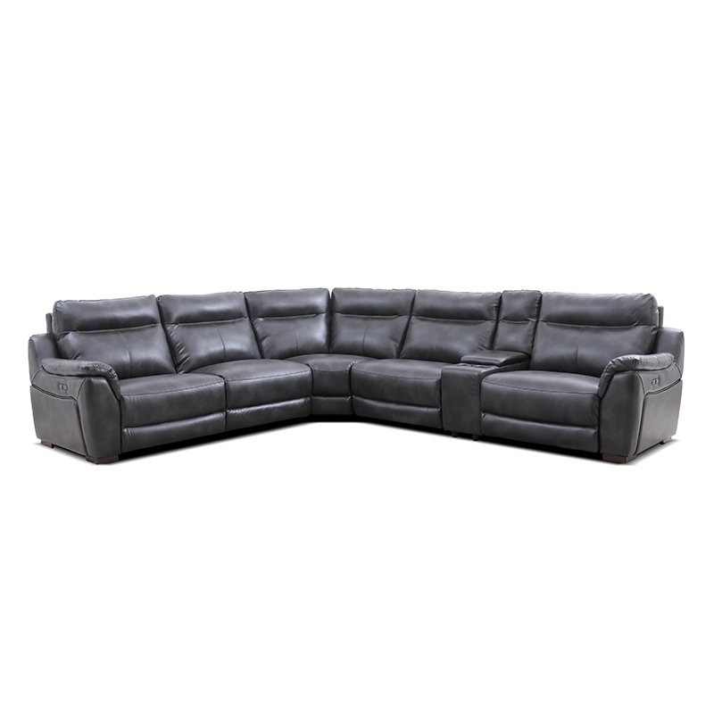 MANWAH CHEERS American style Genuine Leather Power Reclining Sectional Living Room Sofa