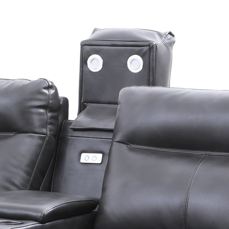 MANWAH CHEERS American style Genuine Leather Power Reclining Sectional Living Room Sofa