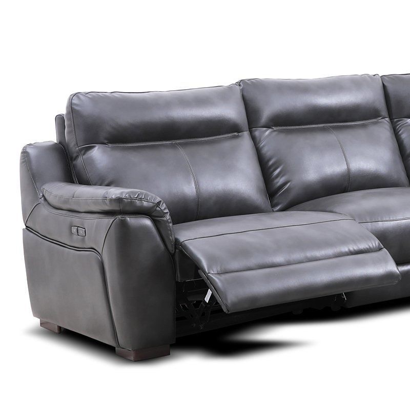 MANWAH CHEERS American style Genuine Leather Power Reclining Sectional Living Room Sofa