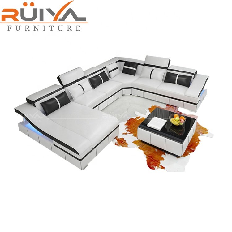 Wholesale price dark brown sectional sofa couch living room sofa furniture sofa with LED light