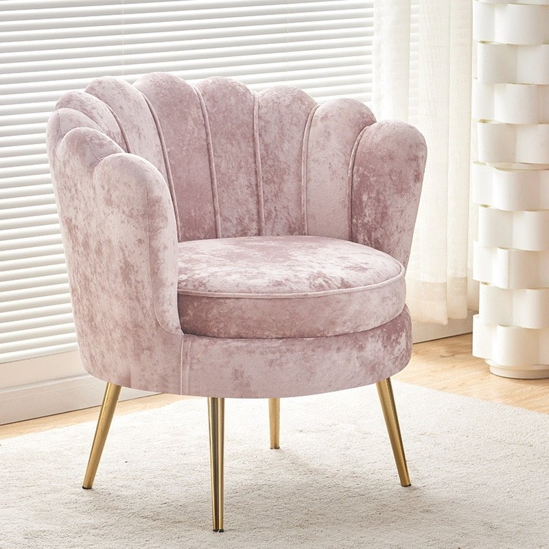 Shell Pink Velvet Multipurpose Unique Modern Style Loveseat Couch Living Room Sofa