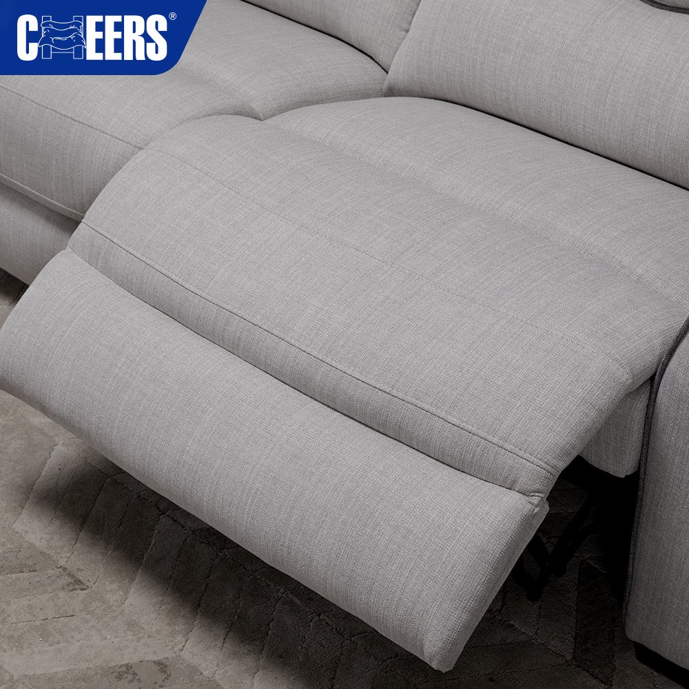MANWAH CHEERS Euro Hot-selling Skin-friendly Fabric Upholstered Power Large 2 seat Reclining Living Room Sofa