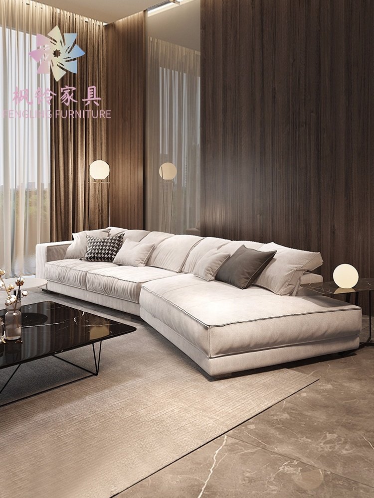 China Supplier High Quality Modern Italian Simple Style Sectional Leather Fabric Living Room Sofa SF007