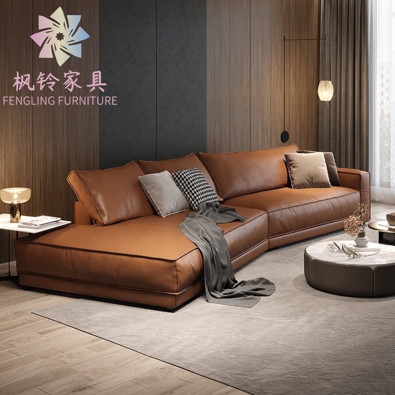 China Supplier High Quality Modern Italian Simple Style Sectional Leather Fabric Living Room Sofa SF007