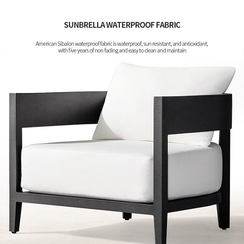 Outdoor Furniture Sofa Set Garden Sofas Patio Furniture Set L Shape Sofa Garden Chairs Metal Modern Aluminum Frame Couch Set