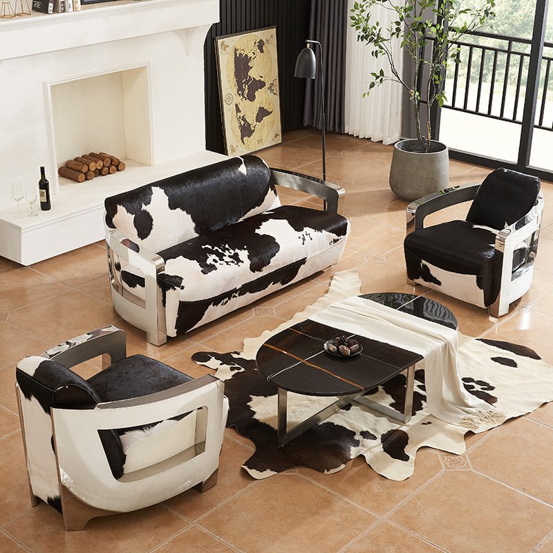 Aviator retro industrial Loft Style living room Aviation sofa cow fur retro industrial aviator chair