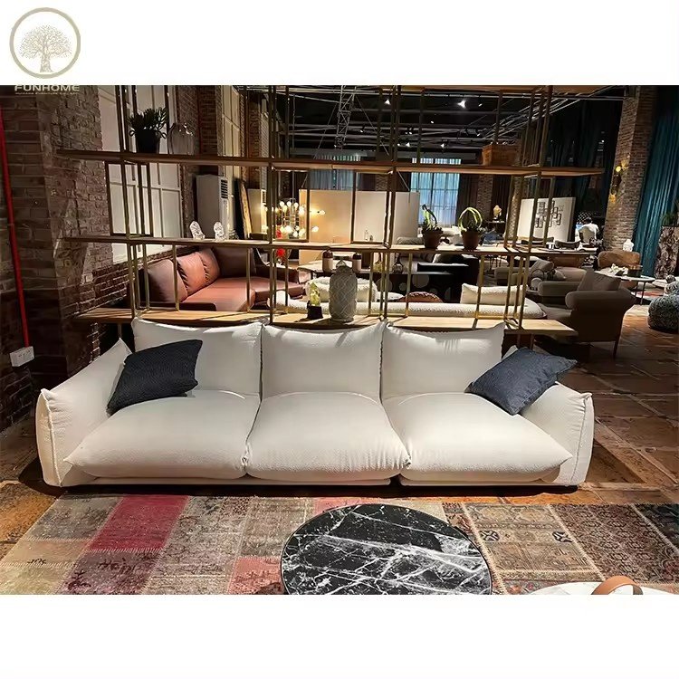 Home Luxury Italian Modern Design Furniture Canapet De Salon White Teddy Boucle Sofa Set Sectional Couch Living Room Sofa