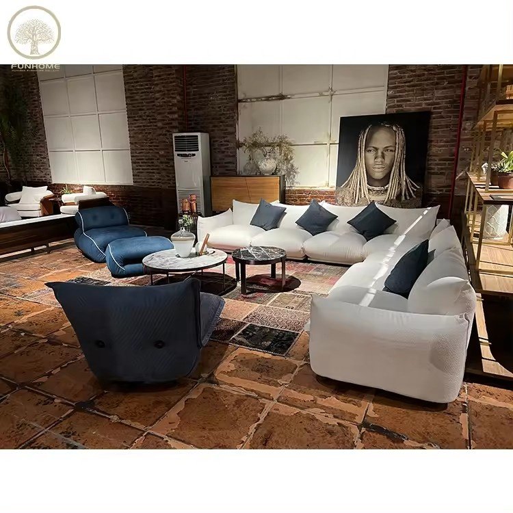 Home Luxury Italian Modern Design Furniture Canapet De Salon White Teddy Boucle Sofa Set Sectional Couch Living Room Sofa