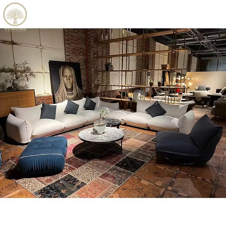Home Luxury Italian Modern Design Furniture Canapet De Salon White Teddy Boucle Sofa Set Sectional Couch Living Room Sofa