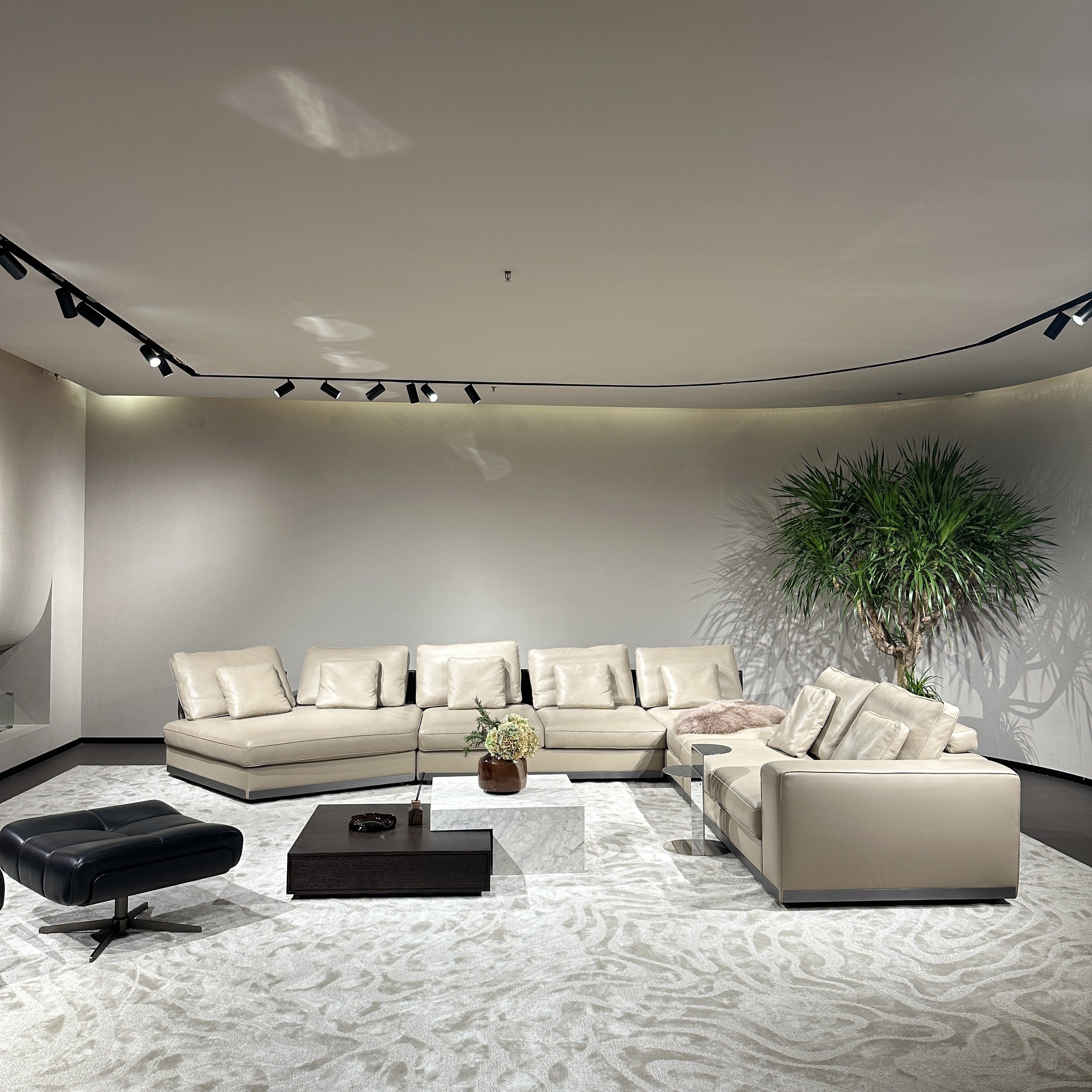 New arrival genuine leather corner sofa modern luxury living room sofa set furniture