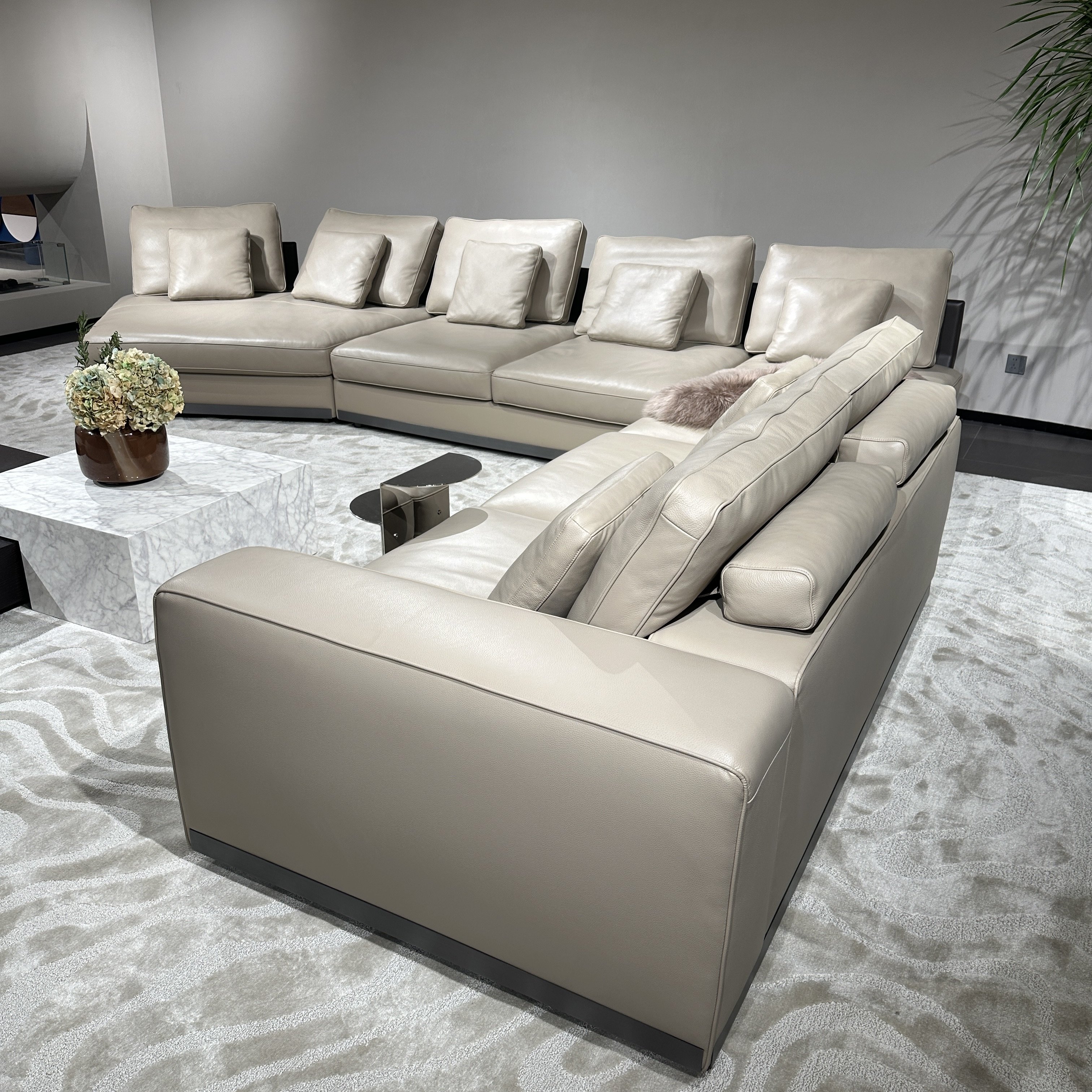 New arrival genuine leather corner sofa modern luxury living room sofa set furniture