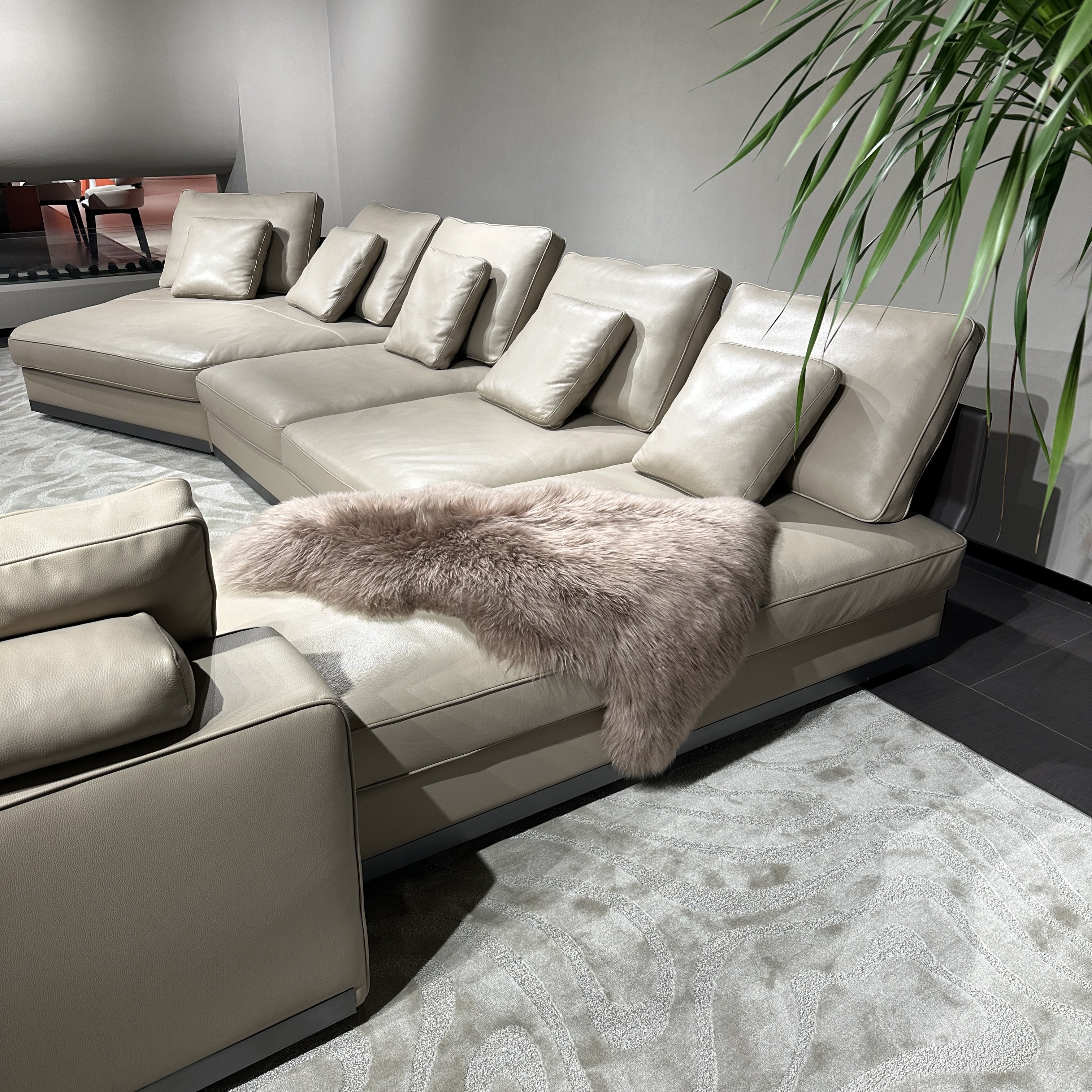 New arrival genuine leather corner sofa modern luxury living room sofa set furniture