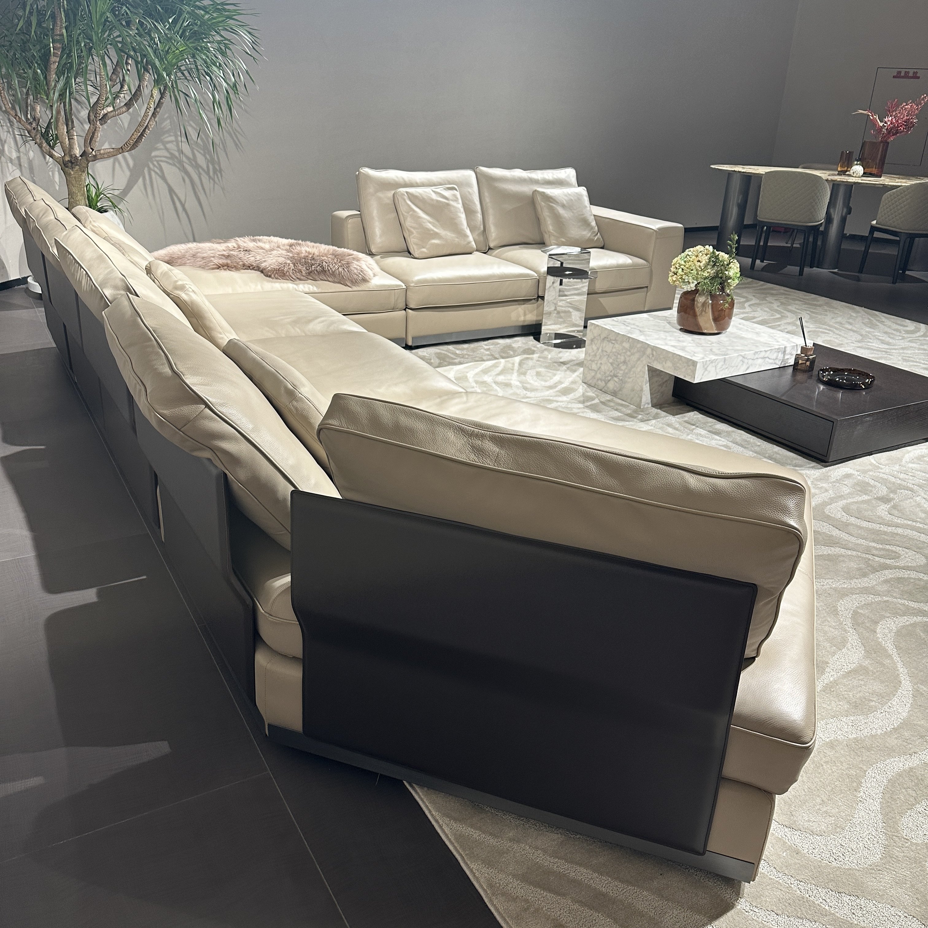 New arrival genuine leather corner sofa modern luxury living room sofa set furniture