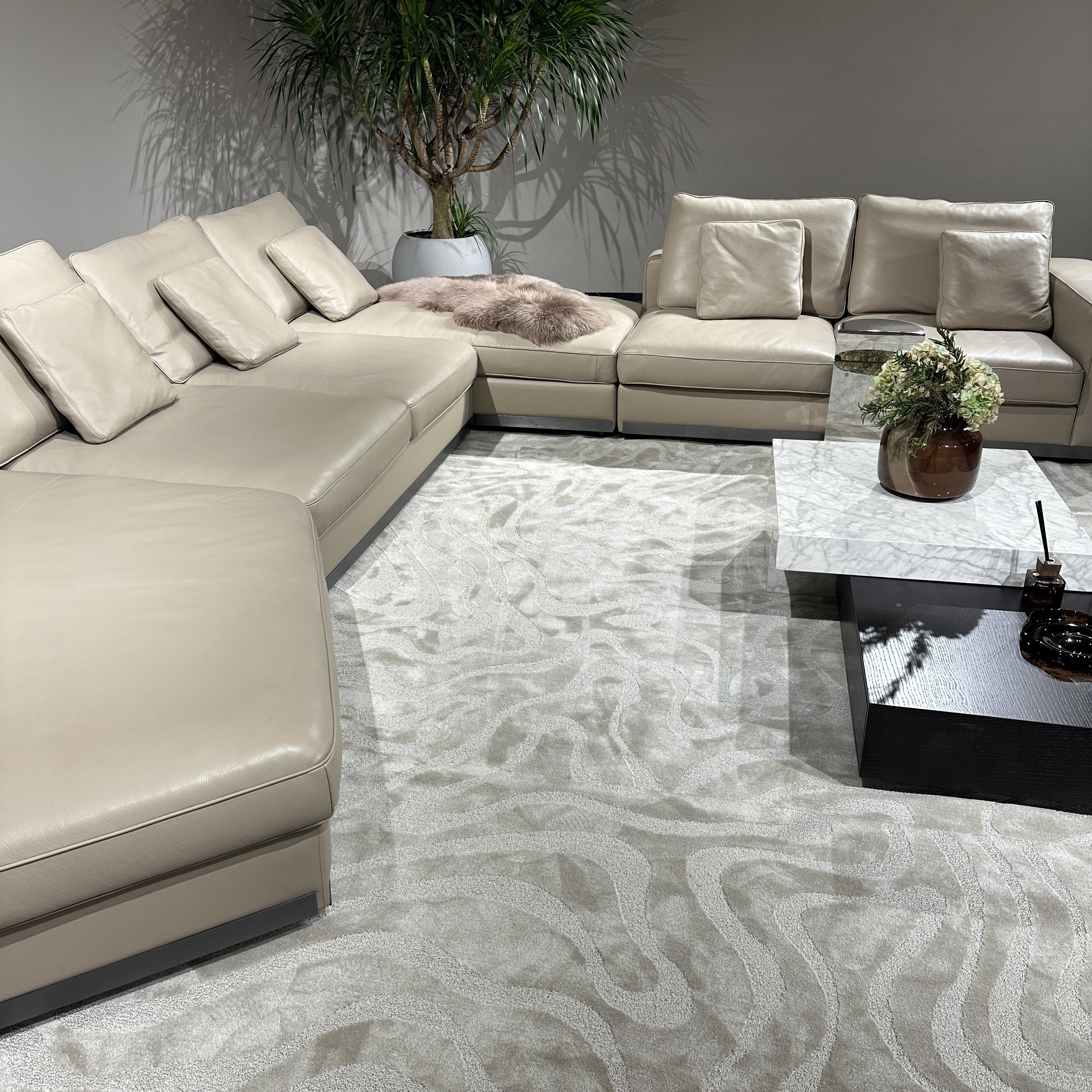 New arrival genuine leather corner sofa modern luxury living room sofa set furniture