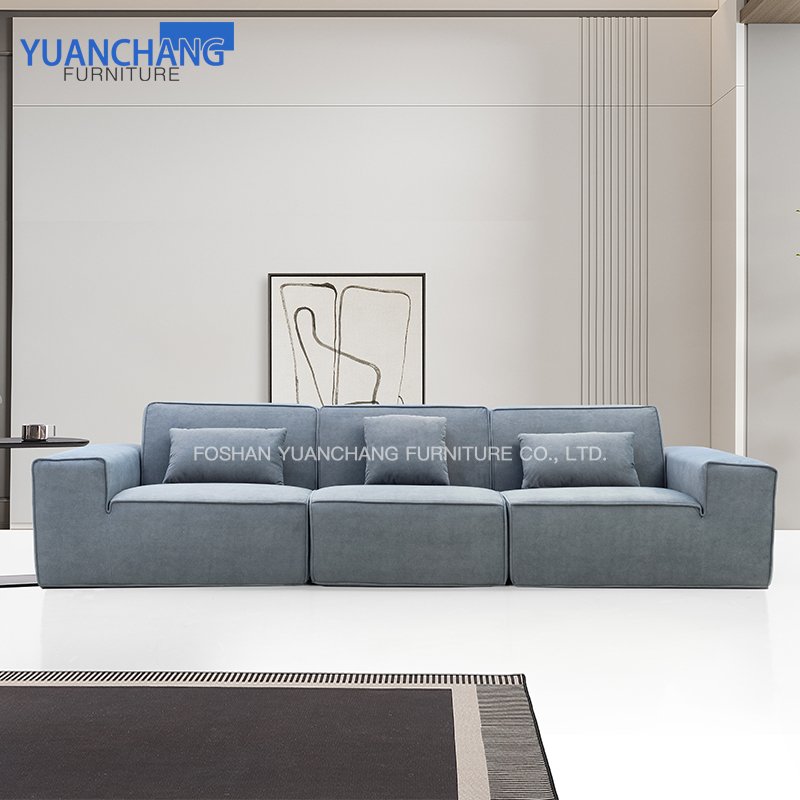 Yuanchang 3 seat sofa modern style linen cloth living room sofa combination home furniture sofas for indoor