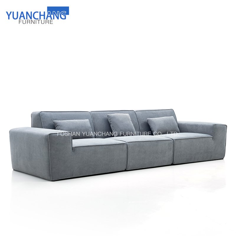 Yuanchang 3 seat sofa modern style linen cloth living room sofa combination home furniture sofas for indoor